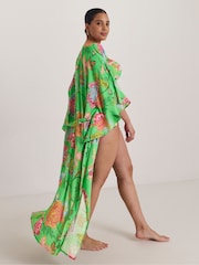 Figleaves Green Open Maxi Kaftan - Image 3 of 4