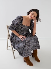 JoJo Maman Bébé Long Sleeve Shirred Midi Maternity Dress - Slika 5 od 5