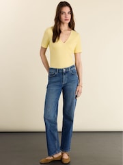 Baukjen Yellow Antoinette Pretty Rib V-Neck Top - Image 1 of 3