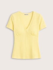 Baukjen Yellow Antoinette Pretty Rib V-Neck Top - Image 3 of 3