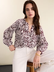 Baukjen Purple Claudia Printed Blouse - Image 1 of 4