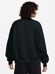 Totalno crno - Nike Studio Fleece predimenzionirana majica Okrugli izrez - Slika 2 od 3