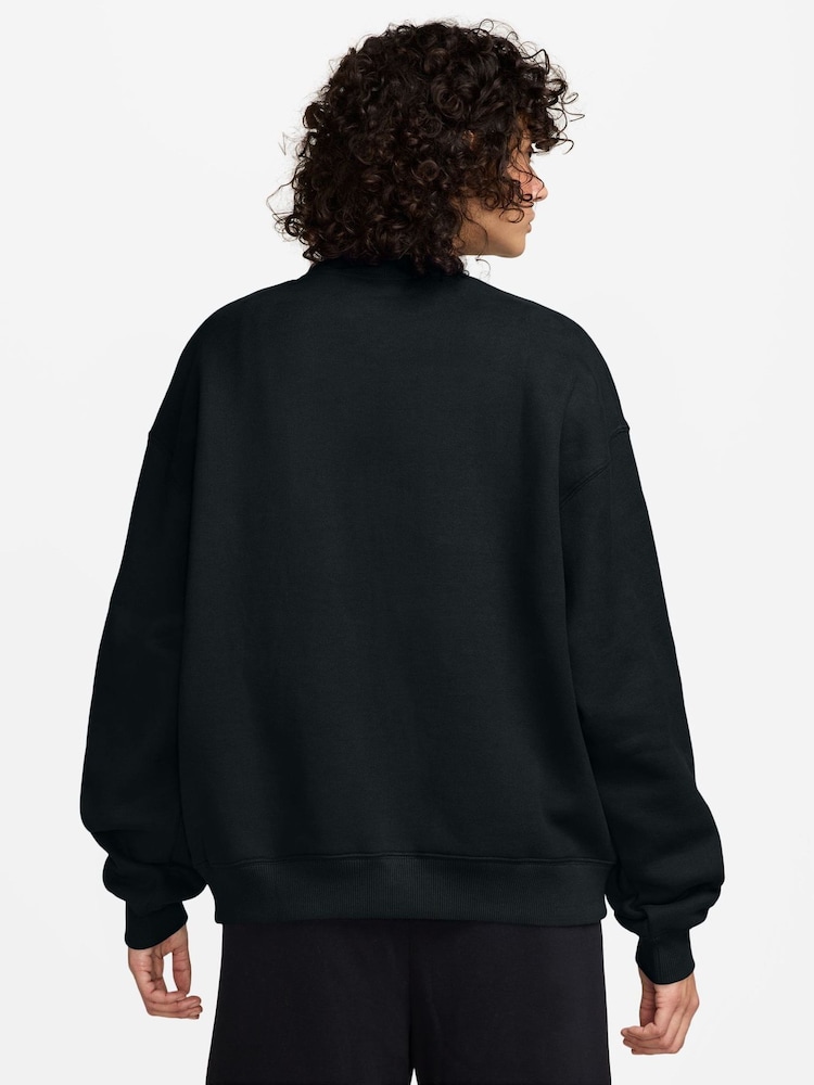 Totalno crno - Nike Studio Fleece predimenzionirana majica Okrugli izrez - Slika 2 od 3