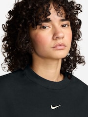 Totalno crno - Nike Studio Fleece predimenzionirana majica Okrugli izrez - Slika 3 od 3