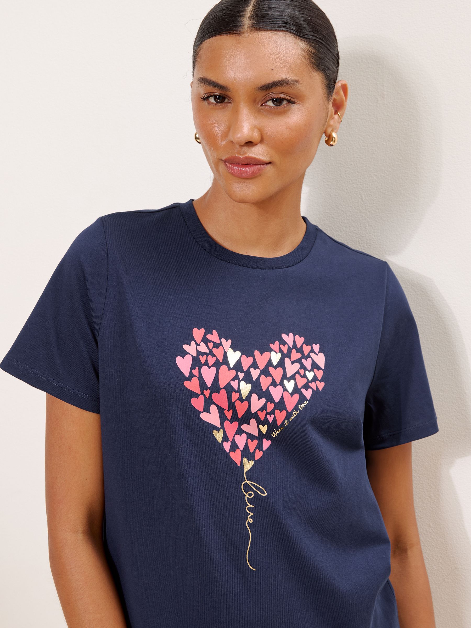 Buy Lipsy Navy Blue Boyfriend Wear It With Love T-Shirt from Next USA