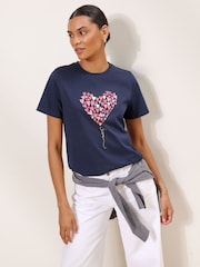 Lipsy Navy Blue Boyfriend Wear It With Love T-Shirt - Image 3 of 5