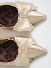 Love & Roses Gold Wide Fit Bow Slingback Court Shoes - Image 4 of 5