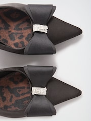 Love & Roses Black Wide Fit Bow Slingback Court Shoes - Image 3 of 5