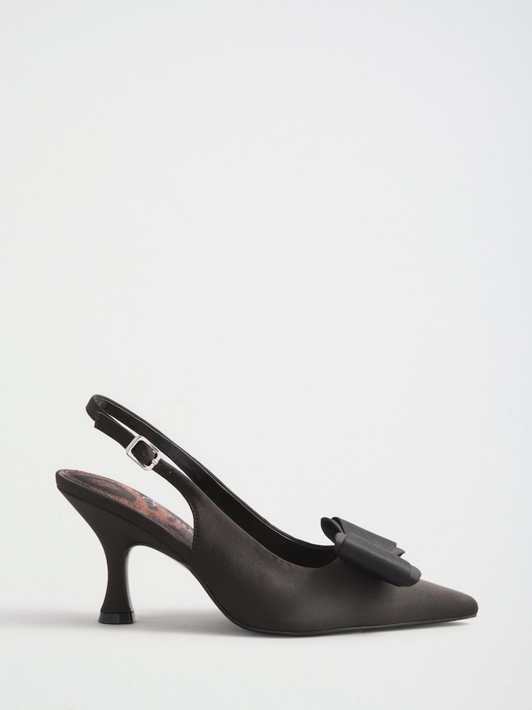 Чорний - Love & Roses Bow Slingback Court Shoes - Image 7 of 7