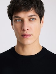 MOSS Black Linen Blend T-Shirt - Image 3 of 4