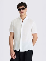 MOSS White Short Sleeve Linen Shirt - Image 1 of 4