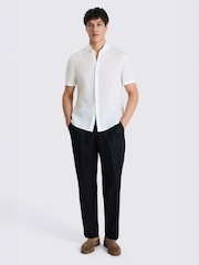 MOSS White Short Sleeve Linen Shirt - Image 3 of 4