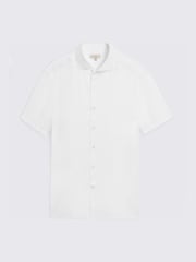 MOSS White Short Sleeve Linen Shirt - Image 4 of 4