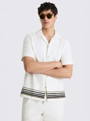 MOSS White Cuban Stripe Shirt - Image 1 of 4
