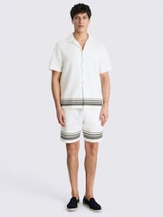 MOSS White Cuban Stripe Shirt - Image 2 of 4