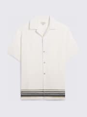 MOSS White Cuban Stripe Shirt - Image 4 of 4