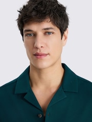 MOSS Green Knitted Cuban Collar Shirt - Image 3 of 4