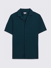 MOSS Green Knitted Cuban Collar Shirt - Image 4 of 4