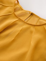 CERENE Crystal Gold Satin Slip Dress With Detachable Sheer Cape - Image 8 of 10