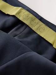 CERENE Crystal Navy Satin Slip Dress With Detachable Sheer Cape - Image 11 of 13