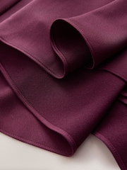 CERENE Caitlyn Burgundy Red Angel Sleeves Satin Maxi Dress - Image 10 of 10