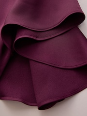 CERENE Caitlyn Burgundy Red Angel Sleeves Satin Maxi Dress - Image 8 of 10