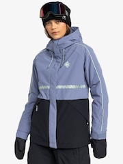 Roxy Blue Waterproof Thermal Highridge Block Colour Snow Ski Jacket - Image 2 of 9