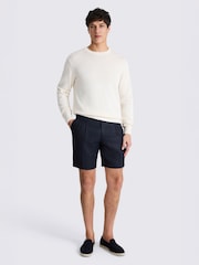 MOSS Navy Twill Linen Shorts - Image 2 of 4