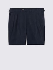 MOSS Navy Twill Linen Shorts - Image 4 of 4