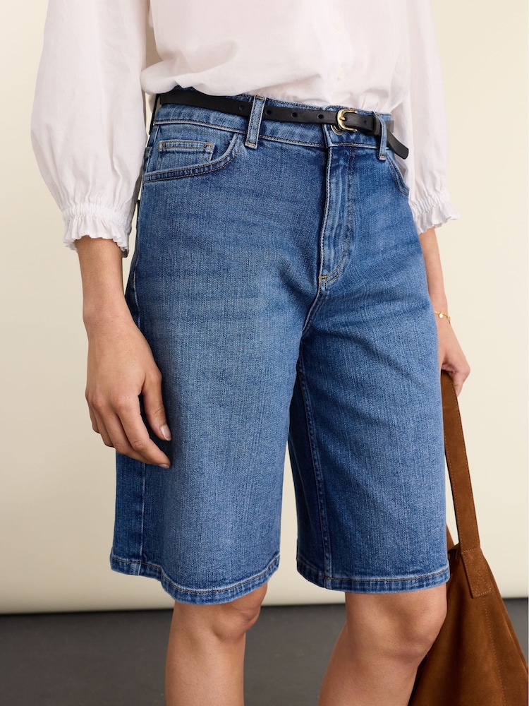 Baukjen Blue Britney Cotton Stretch Denim Shorts - Image 1 of 5