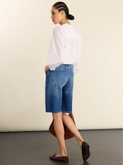 Baukjen Blue Britney Cotton Stretch Denim Shorts - Image 4 of 5
