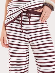 4th & Reckless Cream Wide Leg Stripe Knit Trousers - Image 2 of 4