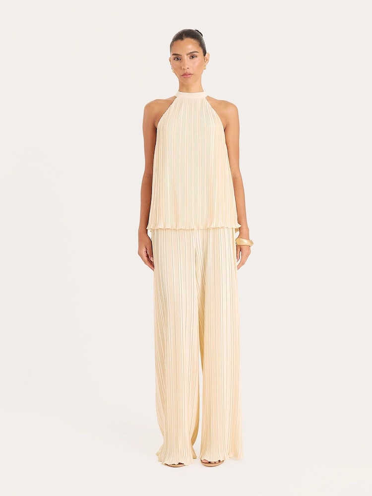 4th & Reckless Plisse Wide Leg Trousers - תמונה 1 מתוך 4