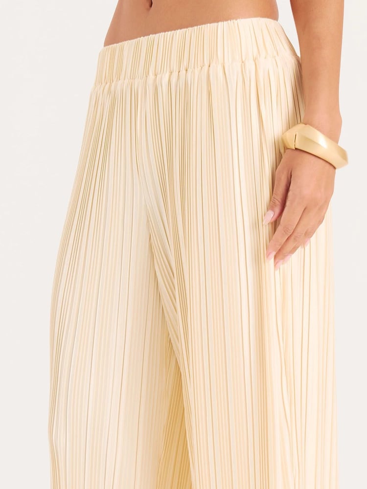 4th & Reckless Plisse Wide Leg Trousers - תמונה 4 מתוך 4