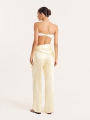 4th & Reckless Yellow Tie Waistband Wide Leg Trousers - Image 2 of 3