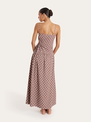 4th & Reckless Brown Linen Cut Out Dress - Image 2 of 4