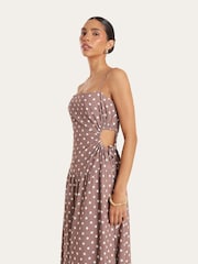 4th & Reckless Brown Linen Cut Out Dress - Image 4 of 4