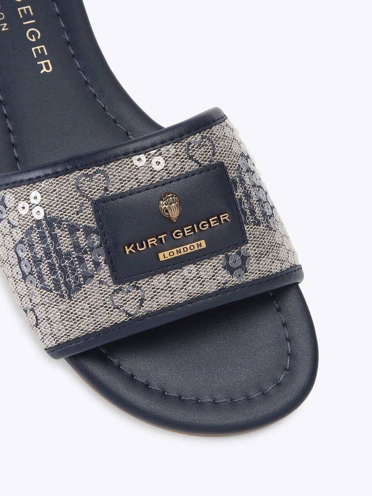 Kurt Geiger London Blue Chiswick Flat Sandals - Image 4 of 4 Kurt Geiger London Blue Chiswick Flat Sandals - Image 4 of 4