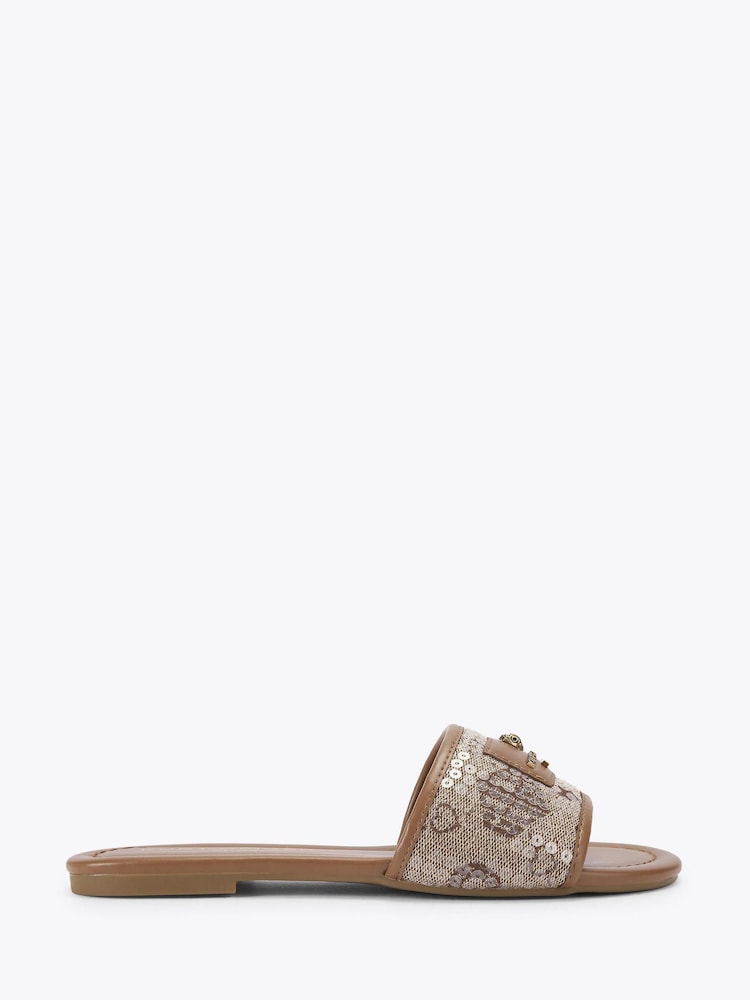 Kurt Geiger London Brown Chiswick Flat Sandals - Image 1 of 4