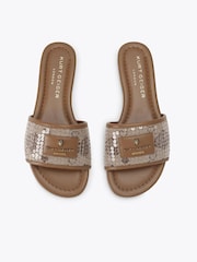 Kurt Geiger London Brown Chiswick Flat Sandals - Image 2 of 4