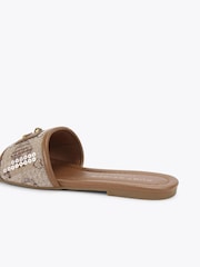 Kurt Geiger London Brown Chiswick Flat Sandals - Image 3 of 4