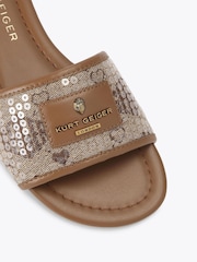 Kurt Geiger London Brown Chiswick Flat Sandals - Image 4 of 4