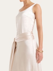 4th & Reckless Cream Draped Satin Maxi Dress - Image 3 of 4