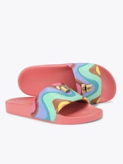 Kurt Geiger London Coral Pink Brixton Poolslide Sandals - Image 3 of 4