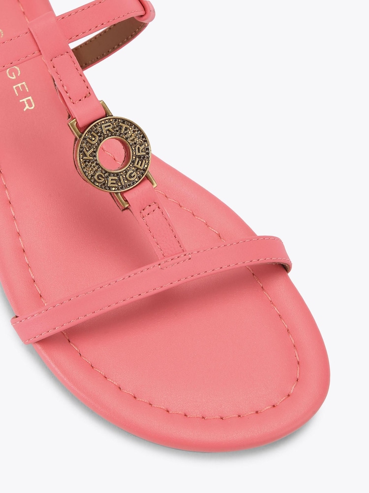Kurt Geiger London Pink Bromley Flat Sandals - Image 4 of 4