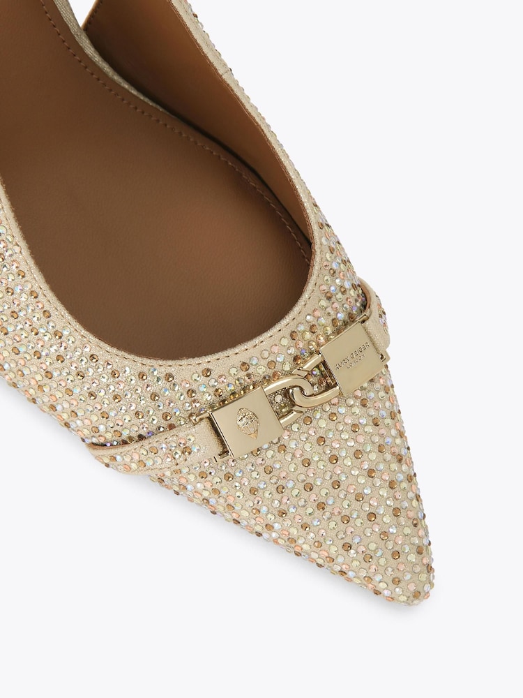 Kurt Geiger London Gold Kingsley Slingback Heel Sandals - Image 5 of 5 Kurt Geiger London Gold Kingsley Slingback Heel Sandals - Image 5 of 5