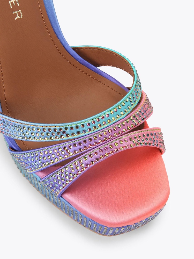 Kurt Geiger London Blue Brixton Platform Heeled Sandals - Image 5 of 5 Kurt Geiger London Blue Brixton Platform Heeled Sandals - Image 5 of 5