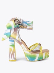 Kurt Geiger London Pink Vinyl Tie Platform Sandals - Image 1 of 5