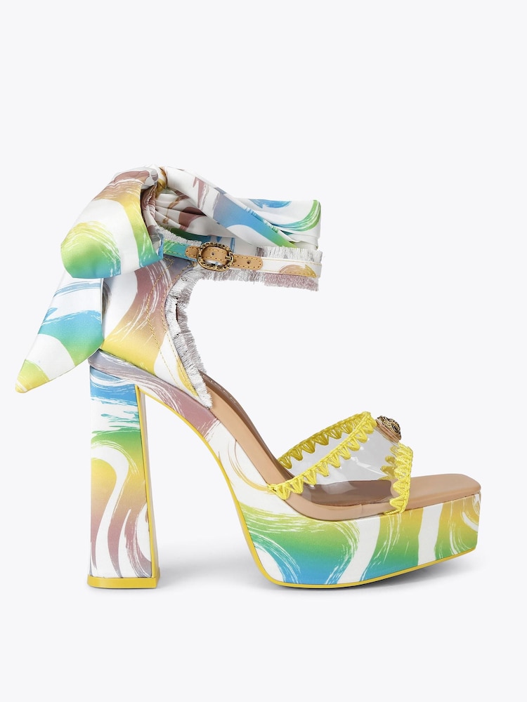 Kurt Geiger London Pink Vinyl Tie Platform Sandals - Image 1 of 5 Kurt Geiger London Pink Vinyl Tie Platform Sandals - Image 1 of 5