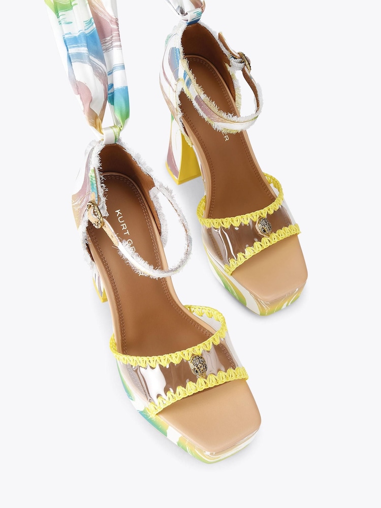 Kurt Geiger London Pink Vinyl Tie Platform Sandals - Image 2 of 5 Kurt Geiger London Pink Vinyl Tie Platform Sandals - Image 2 of 5